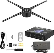3D Holographic Fan, Holographic Advertising Display with Wifi, Bluetooth, App, Holographic Display Fan with High Resolution LEDLamp Beads, 3D Animation Video Projector Display,65cm