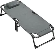 Oxford Cloth Foldable Camping Bed with Comfortable Pillow Lightweight Camp Bed Portable Folding Bed for Outdoor Office