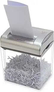 Mini Desktop Paper Shredder | Micro Cross Cut Electric Office Desk Shredder | 4 X A4 Folded Sheets at a Time | GDPR Compliant: Protects Against Data Theft | 4.5 Litre Bin