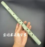 Chinese Green Jade Stone Flute Dizi Music Flauta Traditional Musical Instrument
