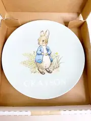 Pottery Barn Beatrix Potter Custom Melamine-"Grayson" Kids 9.5" Dinner Plate New