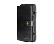 C01 Black Crossbody Zipper Smartphone Leather Case Detachable Multilayer Card Wallet Phone Cover Holder Type for IPhone 12mini