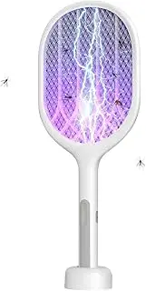 Life'bea Electric Fly Swatter Racket, Mosiller 2 in 1 Smart Bug Zapper with USB Rechargeable Base, 2000 mah,Powerful Mosquitoes Trap Lamp & Fly Killer for Home, Bedroom, Patio
