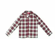 Family PJs Kid's Matching Pajama Top ONLY White Stewart Plaid 14-16