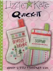 Lizzie Kate Merry Little Stockings Cross Stitch Chart + Button