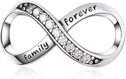[luvhaha] Infinity Charm 925 Sterling Silver Family Forever Charms fits Pandora Bracelets Pendant Necklace for Woman
