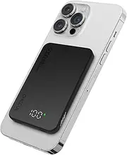 [CHCCUL] Ultra Slim Portable Charger 5000mAh,Compatible with MagSafe Power Bank Compact PD20W Fast Charging Battery Pack with LED Display Compatible with iPhone 15/14/13/12/Samsung/Huawei (Black)