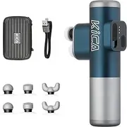Kica 3 Double-Head Mini Massage Gun, 10 MM Amplitude Deep Tissue Percussion Massage Gun, Super Quiet Brushless Motor, Pain Relief Muscle Massager with Slide Adjustable Speeds…