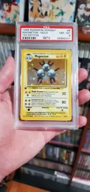 PSA 8 1st Edition Magneton Holo Base Set Near Mint Spanish! RARE!