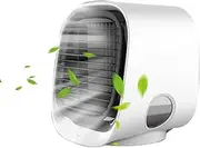 Portable Air Conditioner Fan, USB Charging Personal Mini Air Cooler with 300ml Water Tank, Adjustable 3 Gear Humidification Cooling Fan for Office (White)