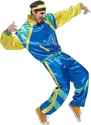 [EraSpooky] Men 80s Costume Retro Jacket Shell Suit Party Tracksuit