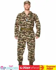 Mens Camo Suit Soldier Army Costume