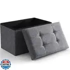 CUYOCA Storage Ottoman Cube Small Footrest Foldable Seat Foot Stools Square T
