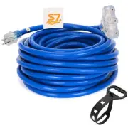 ft Gauge Heavy Duty 3-Outlet SJTW IndoorOutdoor Extension Cord by Grounded Amp