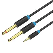 BACBD 3.5mm To Double 6.5mm Audio Line Sound Console Computer 1 Turn to 2 Cable Amplifier