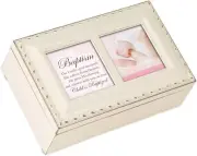 Baptism The Lord's Spirit Descends Like A Dove Matte Cream Musical Trinket Box
