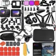 Accessories Kit for Gopro Hero 13 12 11 10 9 Black Waterproof Housing Silicon