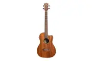 Tiki '9 Series' Koa Solid Top Electric Cutaway Baritone Ukulele with Hard Case (Natural Satin)