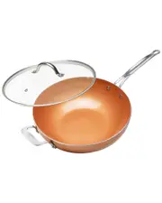 MasterPan Ceramic 12in Nonstick Copper Color Wok