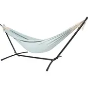 10ft Black Universal Steel Hammock Stand & Authentic Double Clasico Hammock in Beau Blue