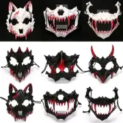 Half-face Blood Mask Men Dragon Tiger Wolf Mask Horror Halloween Costume Props