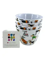 Novogratz Halloween Tidbit Snack Bowls Dog Costumes Plastic Set of 4