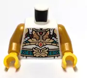 Lego - Minifigure Torso - White Gold Blue, Armor, Belt