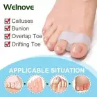 Pack of 12 Bunion Corrector, Toe Separators with 2 Loops, Big Toe Spacer - White