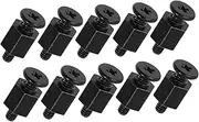 jojofuny Compatible Ssd Mounting Screws Hex Nut Set Black 10pcs for M.2 Drive Installation
