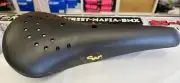 CW BMX BIKE SEAT FREESTYLE RACE OLD SCHOOL BMX BLACK PHAZE 1 GOLD LOGO SE GT NEW