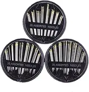 Beatifufu 3Pack Eye Hand Sewing Needles Set Durable Stitching Needles for Weaving Knitting and DIY Projects Assorted for Easy Threading and Use
