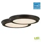 Commercial Electric 13 in. Oil Rubbed Bronze CCT LED Flush Mount Light (2-Pack)