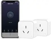 Smart Plug Zigbee Outlet with Energy Monitoring, Compatible with Alexa & Google Home, Remote Control & Timer Function for Smart Home Automation, Zigbee Hub is Required (2 Pack)