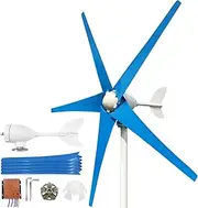 12V 24V 48V Wind Turbine Generator Kit 800W-1200W Horizontal Home Wind Generator with MPPT Controller and 5 Blue Blades, Low Noise High Efficiency Windmill Generator for Roads,1200w,12V