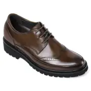 US6.5 CHAMARIPA 7cm/ 2.76" height increase insoles men Brown Oxford leather