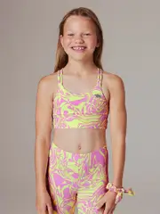 Running Bare Girls Lotus Sports Bra. Crop Top for Girls
