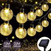 Solar Powered Globe String Lights Fairy Outdoor Festoon Party Garden Decor Lamp