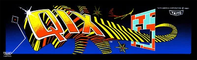 Qix Arcade Taito Marquee For Reproduction Header/Backlit Sign
