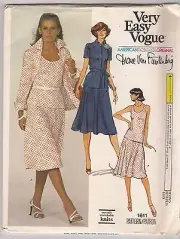 Vogue Sewing Pattern 1611 Diane Von Furstenberg Jacket Skirt Top, Size 14 Uncut