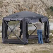 Wild Land Beach Gazebo Marquee 3.7m Camping Tent Mosquito Screen Net Portable