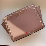 NWT Michael Kors Medium Selma Stud Messenger Crossbody Dusty Rose MSRP $248