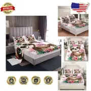 King Sloth Bedding Set - Super Soft 4-Piece Microfiber Sheets for Children