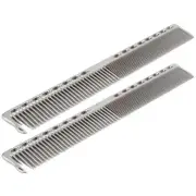 2pcsStainless Steel Haircut Comb Salon Hairdressing Comb Styling ToolSilver