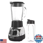 BLACK+DECKER BL1400DG-P Quiet Stainless Steel Blender with Cyclone Glass Cup