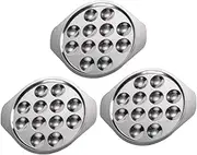Alipis Serving Plate Set 3pcs Stainless Steel Snail Plates Escargot Compartment Dishwasher Safe and Easy Clean