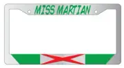 Miss Martian Chrome METAL License Plate Frame Auto DC