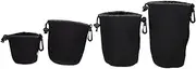 Tofficu 4Pcs Camera Lens Bag Protective Pouch for Cameras Versatile Storage for Photography Accessories Secure Transport with Belt Loop and Clip