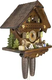 Cuckoo-Palace German Cuckoo Clock - Summer Meadow Chalet with 8-Day-Movement ...