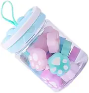 TEHAUX Animal Erasers for Kids, Cat Paw Erasers Pencil Erasers Cute Mini Pencils Erasers Bulk Cartoon Erasers for Classroom Prizes Favors Back to School Supplies