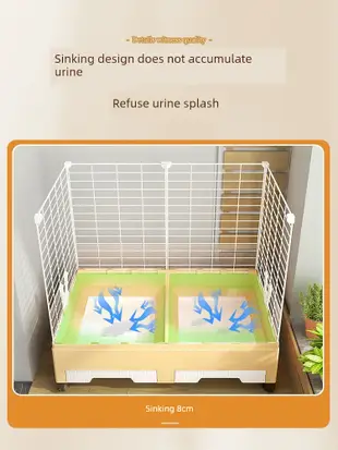 防噴尿兔子籠大號 單層雙層 可加購圍欄套餐 黃粉色 兔籠子家用室內養兔專用 (8.3折)
